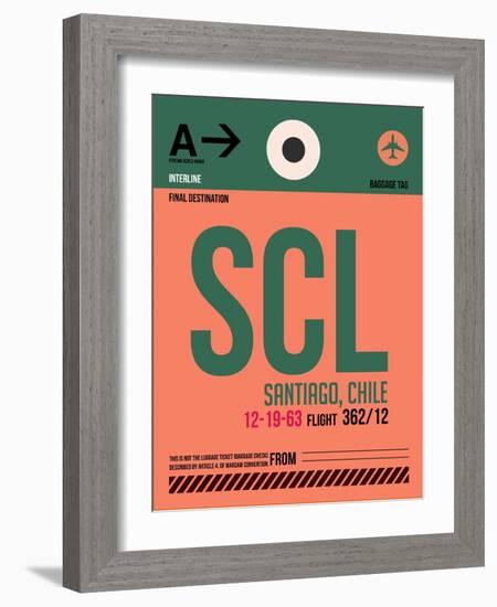 SCL Santiago Luggage Tag I-NaxArt-Framed Art Print