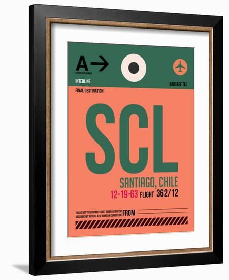 SCL Santiago Luggage Tag I-NaxArt-Framed Art Print