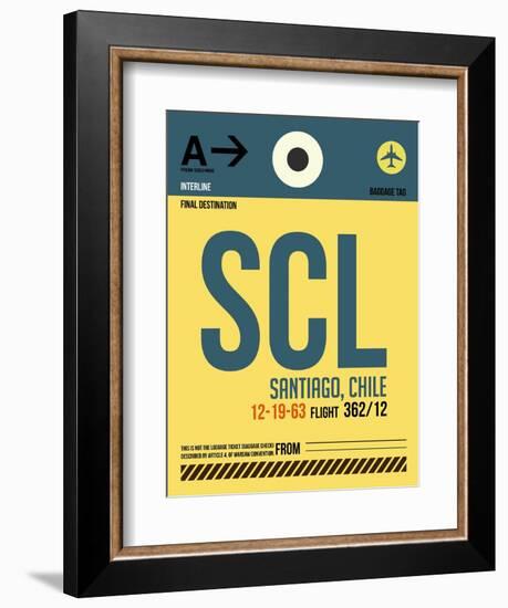 SCL Santiago Luggage Tag II-NaxArt-Framed Art Print