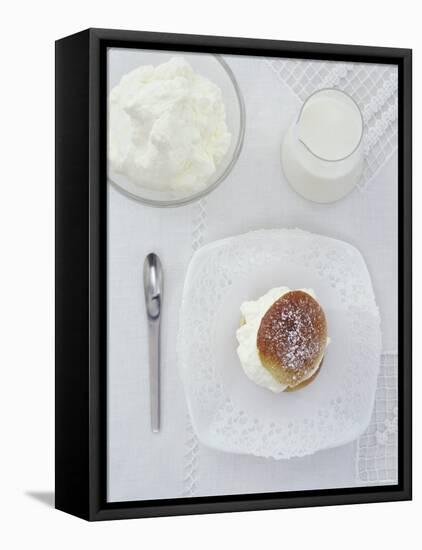 Scone with Cream and Small Milk Jug-Alexander Van Berge-Framed Premier Image Canvas
