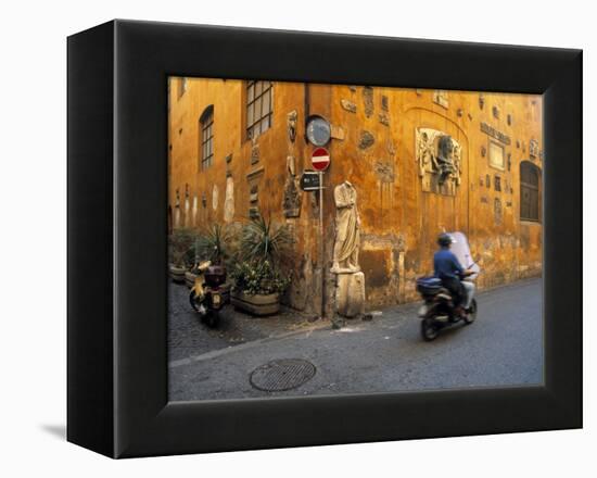 Scooter in Street, Rome, Italy-Demetrio Carrasco-Framed Premier Image Canvas