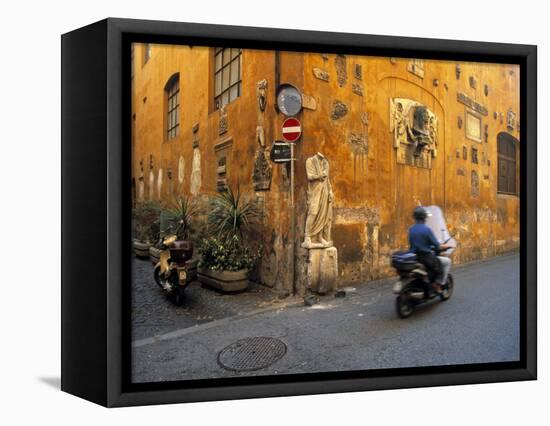 Scooter in Street, Rome, Italy-Demetrio Carrasco-Framed Premier Image Canvas