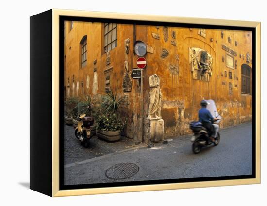 Scooter in Street, Rome, Italy-Demetrio Carrasco-Framed Premier Image Canvas