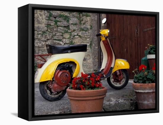 Scooter, Preggio, Umbria, Italy-Inger Hogstrom-Framed Premier Image Canvas