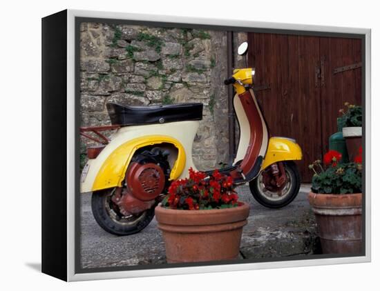 Scooter, Preggio, Umbria, Italy-Inger Hogstrom-Framed Premier Image Canvas