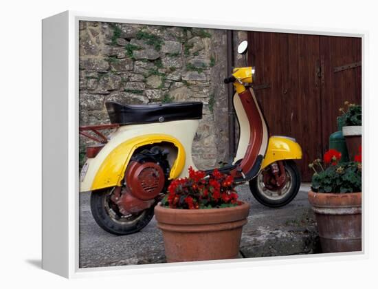 Scooter, Preggio, Umbria, Italy-Inger Hogstrom-Framed Premier Image Canvas