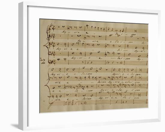 Score of the Kyrie Eleison from the 'Messa a Quattro Voci', 18th Century Copy-Giovanni Pierluigi da Palestrina-Framed Giclee Print