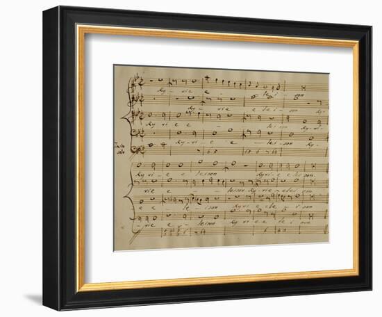 Score of the Kyrie Eleison from the 'Messa a Quattro Voci', 18th Century Copy-Giovanni Pierluigi da Palestrina-Framed Giclee Print