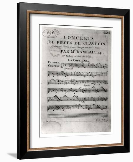 Score Sheet for "Concerts De Pieces De Clavecin" by Jean-Philippe Rameau (1683-1764) 1741-L. Hue-Framed Giclee Print
