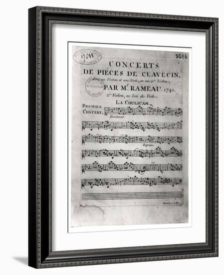 Score Sheet for "Concerts De Pieces De Clavecin" by Jean-Philippe Rameau (1683-1764) 1741-L. Hue-Framed Giclee Print