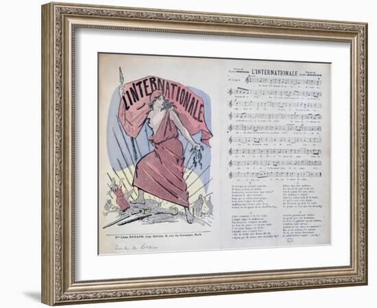 Score Sheet for the Song "L'Internationale," circa 1900-null-Framed Giclee Print