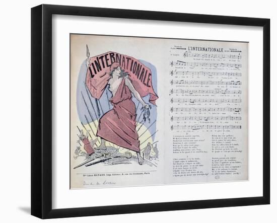 Score Sheet for the Song "L'Internationale," circa 1900-null-Framed Giclee Print