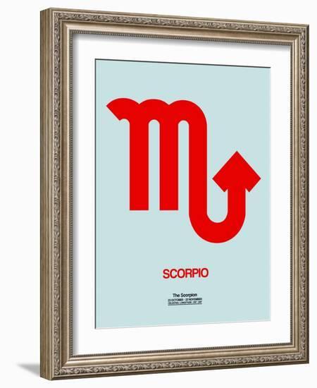 Scorpio Zodiac Sign Red-NaxArt-Framed Art Print