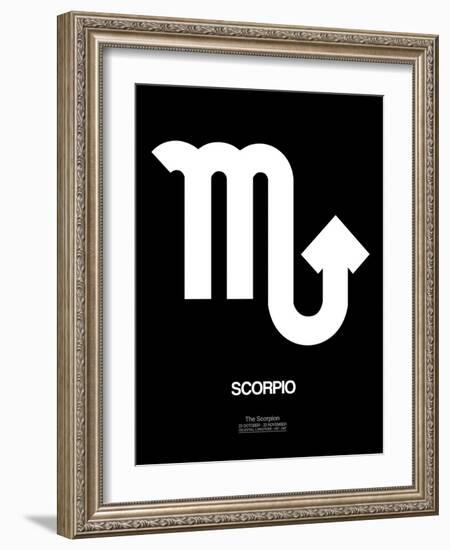 Scorpio Zodiac Sign White-NaxArt-Framed Art Print