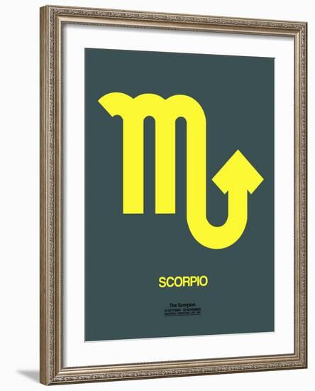 Scorpio Zodiac Sign Yellow-NaxArt-Framed Art Print