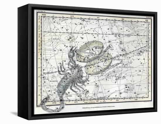 Scorpius and Libra, Zodiac, 1822-Science Source-Framed Premier Image Canvas