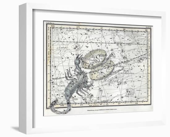 Scorpius and Libra, Zodiac, 1822-Science Source-Framed Giclee Print