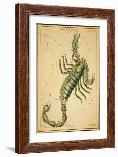 Scorpius Constellation, Zodiac Sign, 1825-Science Source-Framed Giclee Print