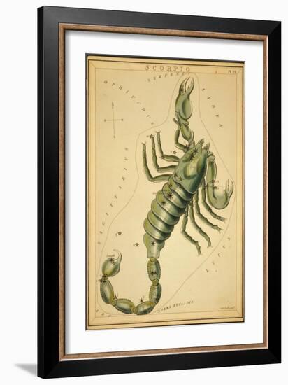 Scorpius Constellation, Zodiac Sign, 1825-Science Source-Framed Giclee Print