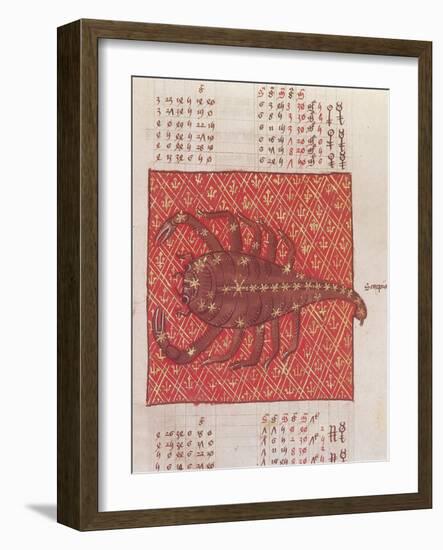 Scorpius Constellation, Zodiac Sign, Ptolemy-Science Source-Framed Giclee Print