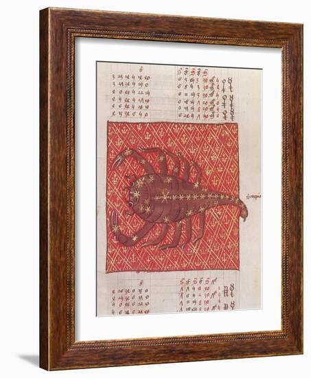 Scorpius Constellation, Zodiac Sign, Ptolemy-Science Source-Framed Giclee Print