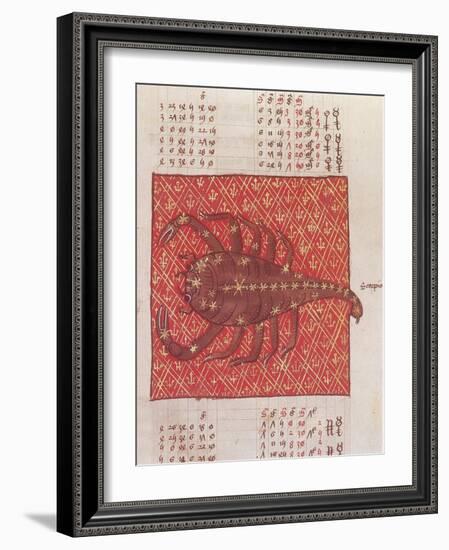 Scorpius Constellation, Zodiac Sign, Ptolemy-Science Source-Framed Giclee Print