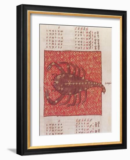 Scorpius Constellation, Zodiac Sign, Ptolemy-Science Source-Framed Giclee Print