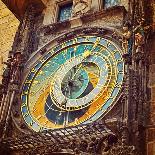 Tyn Cathedral Church and Famous Astronomical Clock, Prague, Czech Republic . Instagram Effect-scorpp-Photographic Print