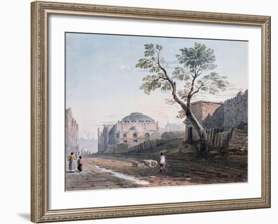 Scotch Church and the Remains of London Wall, 1818-John Varley-Framed Giclee Print