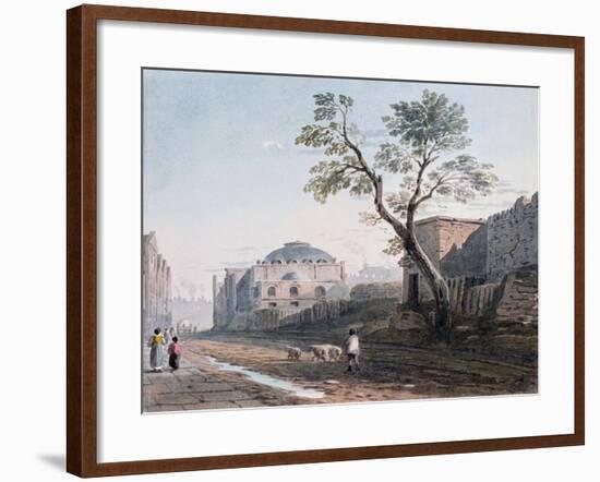 Scotch Church and the Remains of London Wall, 1818-John Varley-Framed Giclee Print