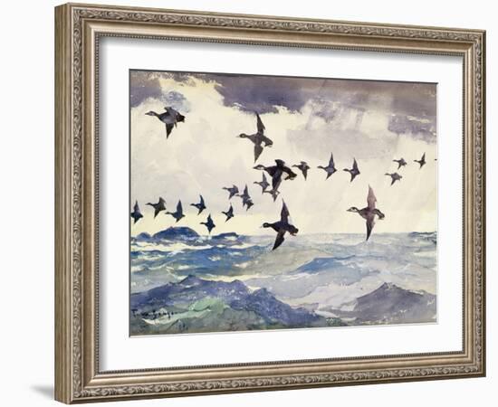 Scoters over Water, 1924 watercolor on paper-Frank Weston Benson-Framed Giclee Print