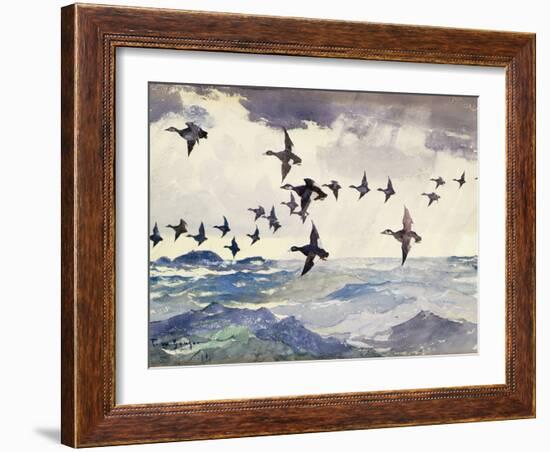 Scoters over Water, 1924 watercolor on paper-Frank Weston Benson-Framed Giclee Print