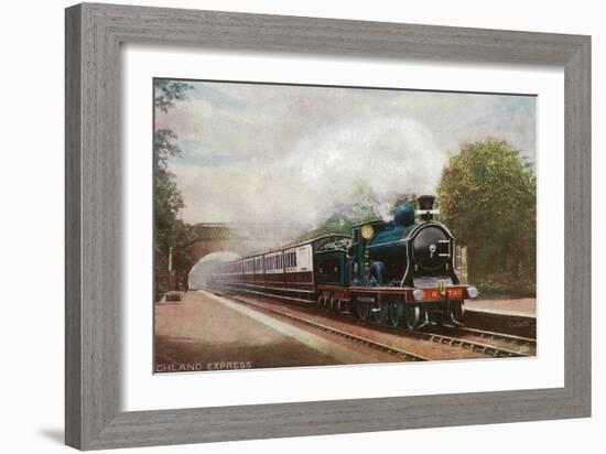 Scotland - Caledonian Railways Highland Express Train View-Lantern Press-Framed Art Print