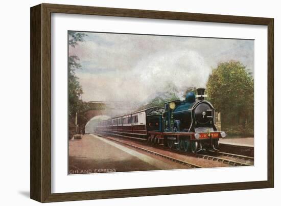 Scotland - Caledonian Railways Highland Express Train View-Lantern Press-Framed Art Print