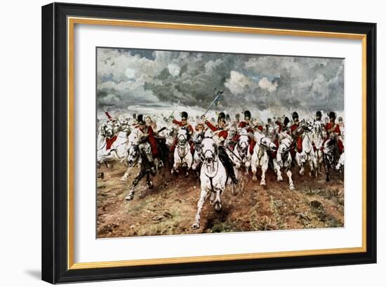 Scotland for Ever, the Charge of the Scots Greys at Waterloo, 18 June 1815-Elizabeth Butler-Framed Giclee Print