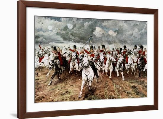 Scotland for Ever, the Charge of the Scots Greys at Waterloo, 18 June 1815-Elizabeth Butler-Framed Giclee Print