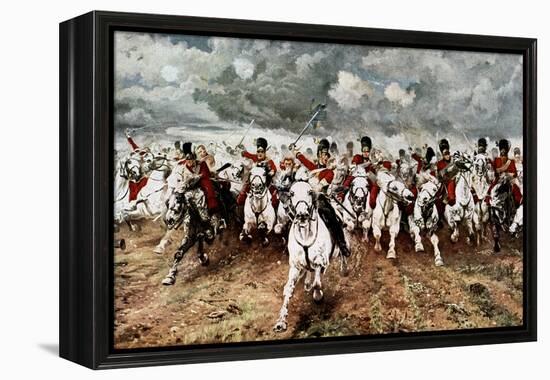 Scotland for Ever, the Charge of the Scots Greys at Waterloo, 18 June 1815-Elizabeth Butler-Framed Premier Image Canvas