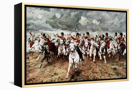 Scotland for Ever, the Charge of the Scots Greys at Waterloo, 18 June 1815-Elizabeth Butler-Framed Premier Image Canvas