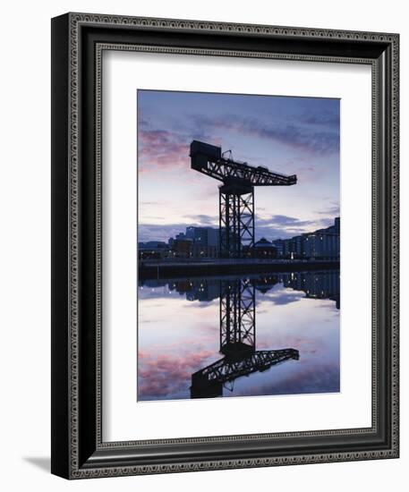 Scotland, Glasgow, Clydebank, the Finneston Crane and Modern Clydebank Skyline-Steve Vidler-Framed Photographic Print