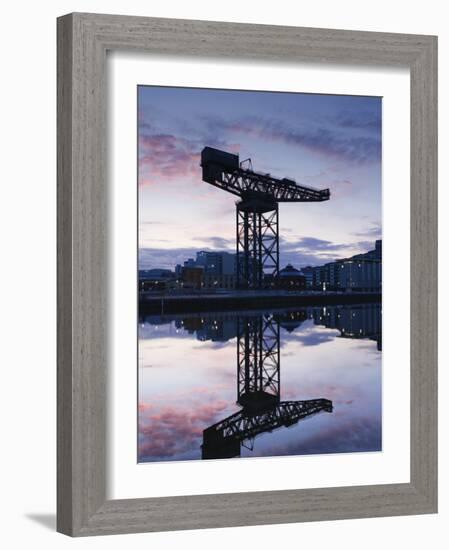 Scotland, Glasgow, Clydebank, the Finneston Crane and Modern Clydebank Skyline-Steve Vidler-Framed Photographic Print