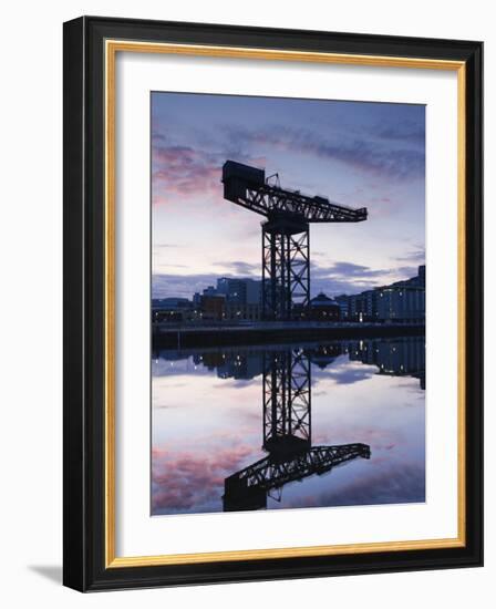 Scotland, Glasgow, Clydebank, the Finneston Crane and Modern Clydebank Skyline-Steve Vidler-Framed Photographic Print