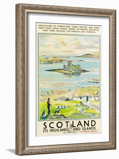 Scotland, Kishmul Castle Isle of Barra, Poster Advertising British Railways, 1952-null-Framed Giclee Print