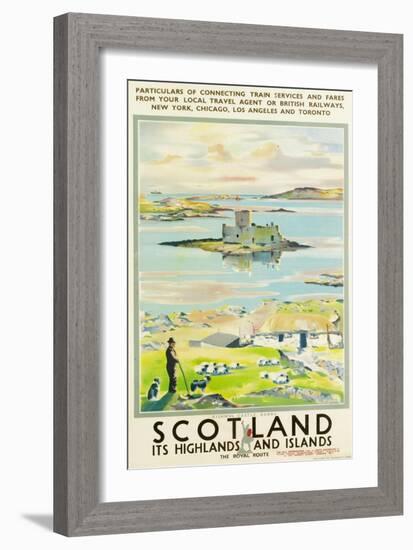 Scotland, Kishmul Castle Isle of Barra, Poster Advertising British Railways, 1952-null-Framed Giclee Print