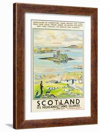 Scotland, Kishmul Castle Isle of Barra, Poster Advertising British Railways, 1952-null-Framed Giclee Print