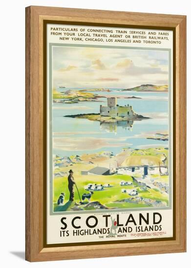 Scotland, Kishmul Castle Isle of Barra, Poster Advertising British Railways, 1952-null-Framed Premier Image Canvas