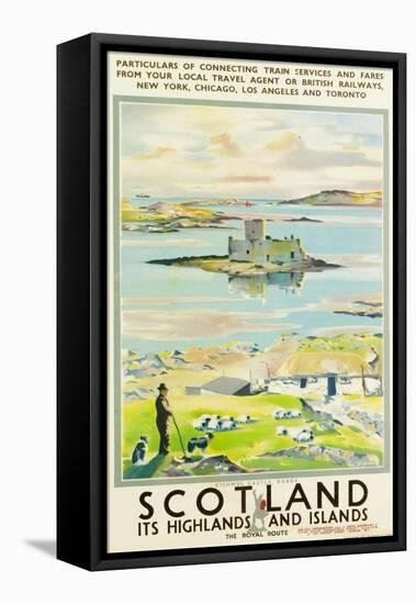 Scotland, Kishmul Castle Isle of Barra, Poster Advertising British Railways, 1952-null-Framed Premier Image Canvas