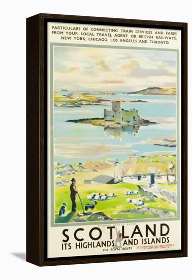 Scotland, Kishmul Castle Isle of Barra, Poster Advertising British Railways, 1952-null-Framed Premier Image Canvas