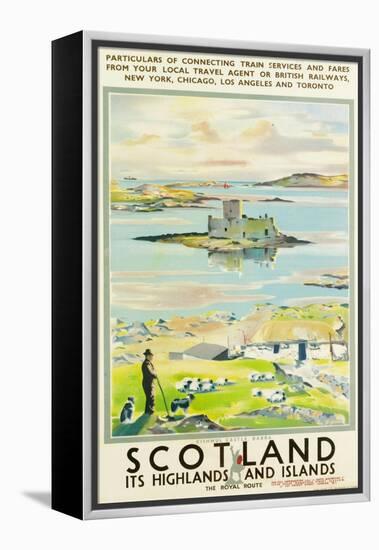 Scotland, Kishmul Castle Isle of Barra, Poster Advertising British Railways, 1952-null-Framed Premier Image Canvas