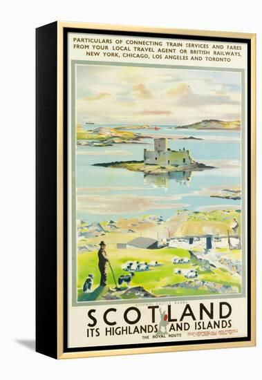 Scotland, Kishmul Castle Isle of Barra, Poster Advertising British Railways, 1952-null-Framed Premier Image Canvas