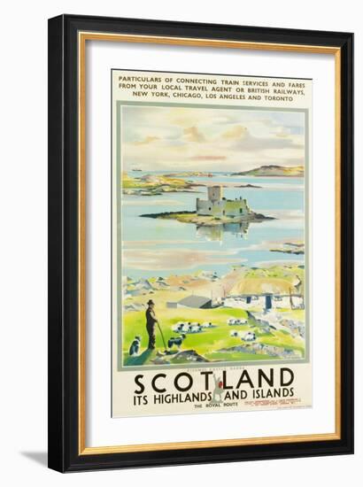Scotland, Kishmul Castle Isle of Barra, Poster Advertising British Railways, 1952-null-Framed Premium Giclee Print
